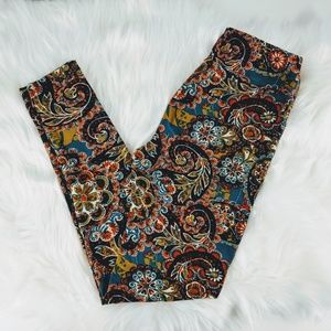 Lularoe One Size Floral Mosaic Pattern Leggings